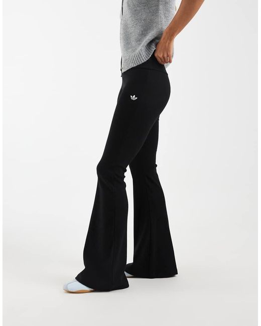 Adidas Originals White Essentials Rib Flared Leggings