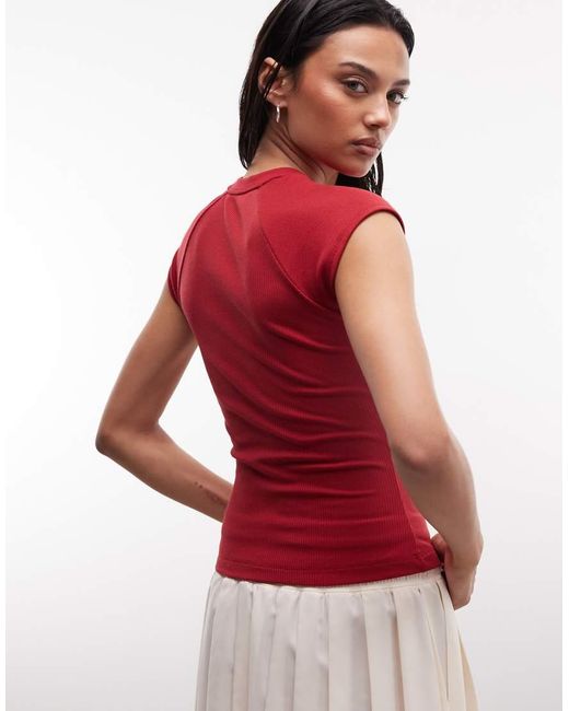 Nike Red Chill Ribbed Knit Top