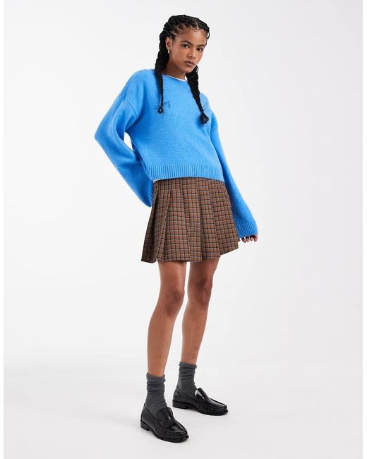 ASOS Blue Wide Sleeve Oversized Knitted Jumper