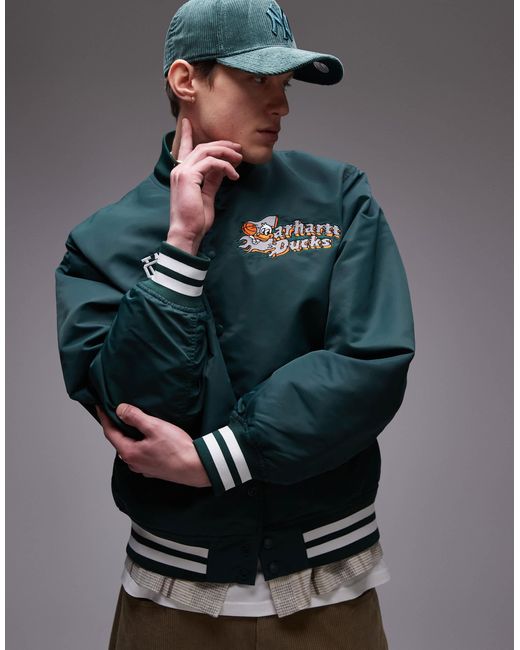 Carhartt Gray Flaming Ducks Bomber Jacket for men