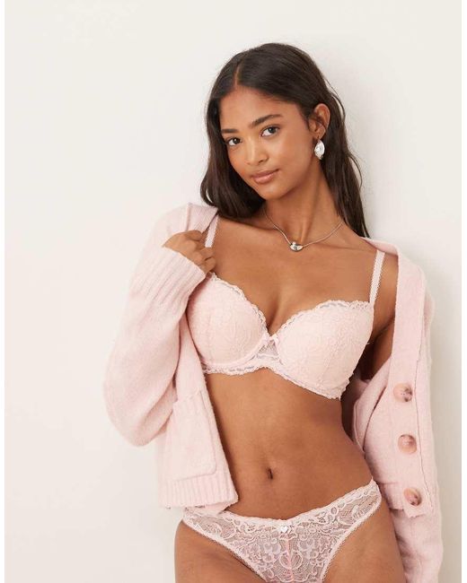 Boux Avenue Natural Billie Floral Lace Padded Balconette Bra