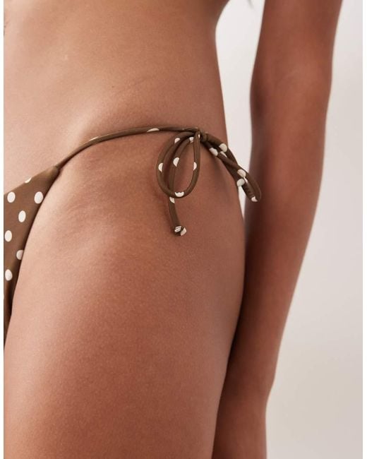 Free Society Brown Polka Dot Tieside Bikini Bottom