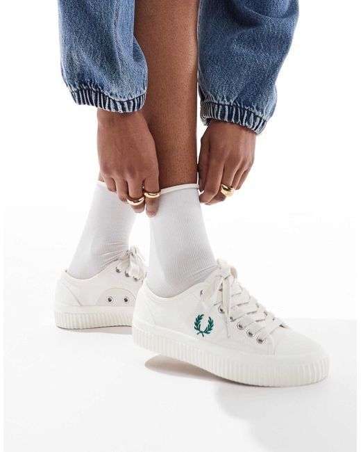 fred perry white canvas shoes