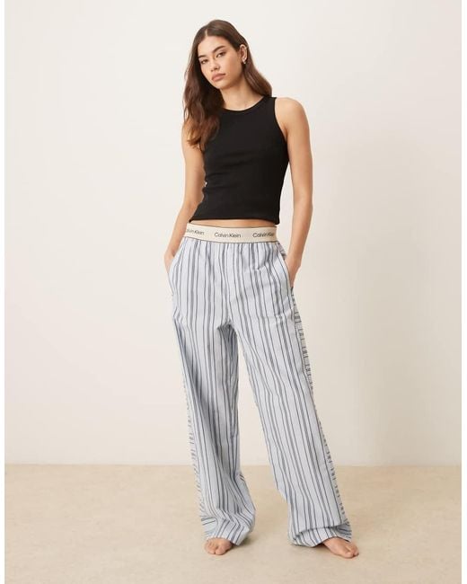 Calvin Klein Blue Heritage Cotton Logo Waistband Pyjama Pant