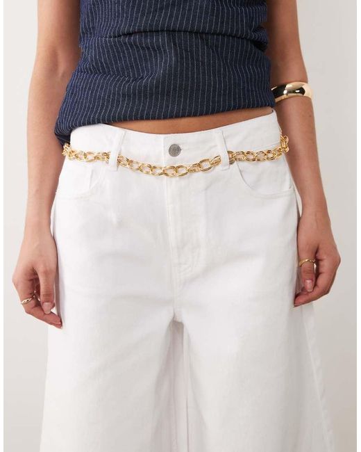 ASOS White Crop Wide Leg Jeans