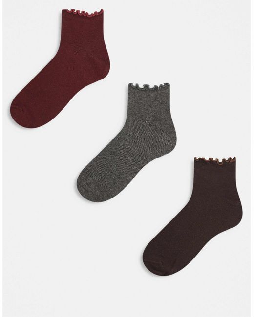 ASOS Multicolor – 3er-pack kurze söckchen