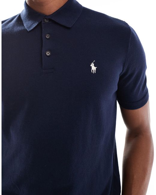 Polo Ralph Lauren – poloshirt aus strukturiertem baumwollstrick in Blue für Herren