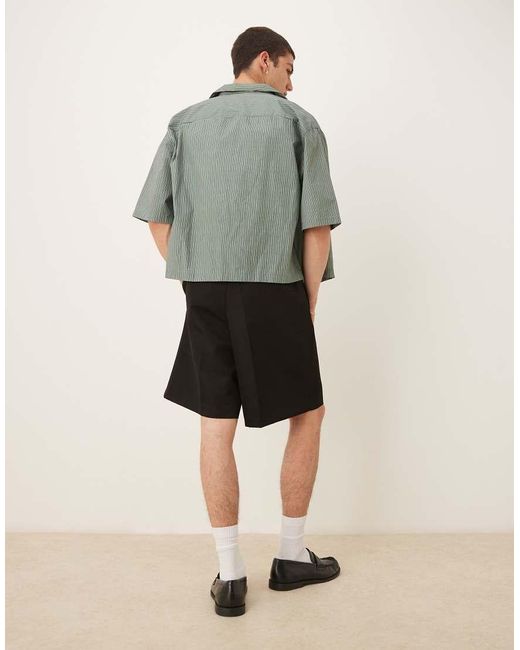 ASOS Nette Short Met Wijde Pijpen En Geplooide Voorkant in het Natural voor heren