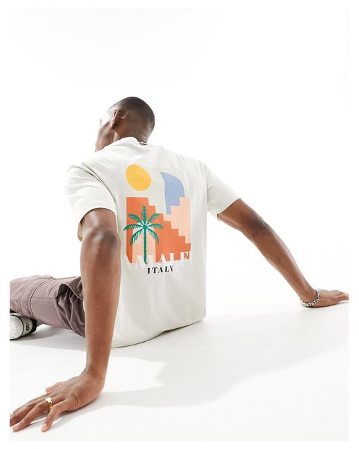 T-shirt coupe carrée à imprimé amalfi - clair Another Influence pour homme en coloris Metallic