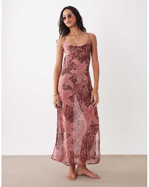 Aray Pink Sheer Maxi Beach Dress
