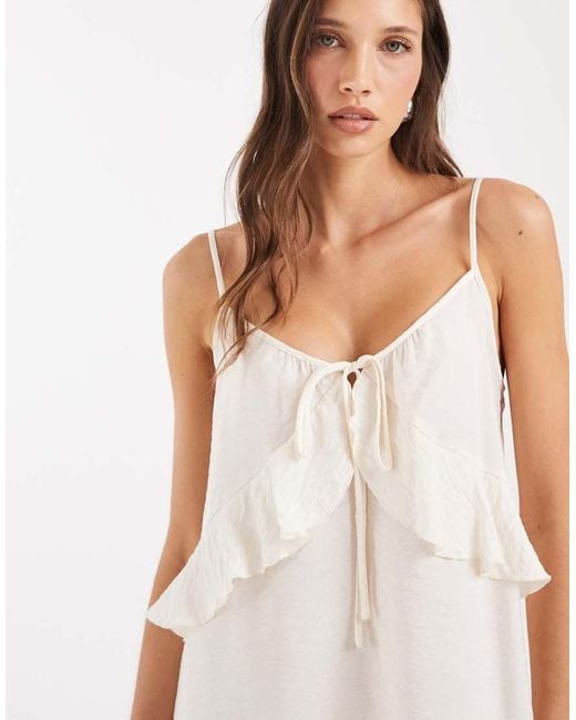 Vero Moda White Frill Trim Cami Mini Dress