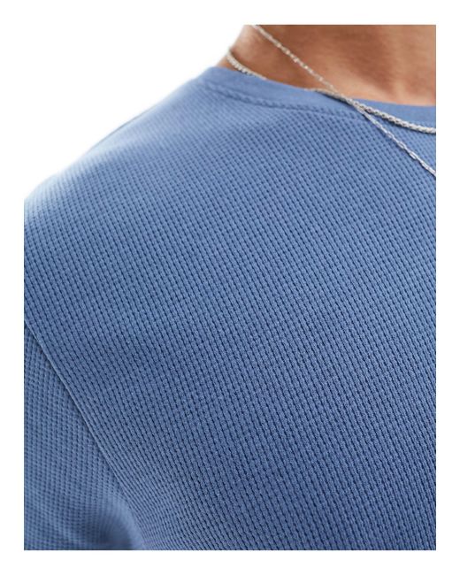 Brave Soul Blue Waffle Knit T-shirt for men