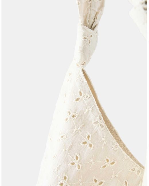 Cabas brodé - écru Pull&Bear en coloris Natural