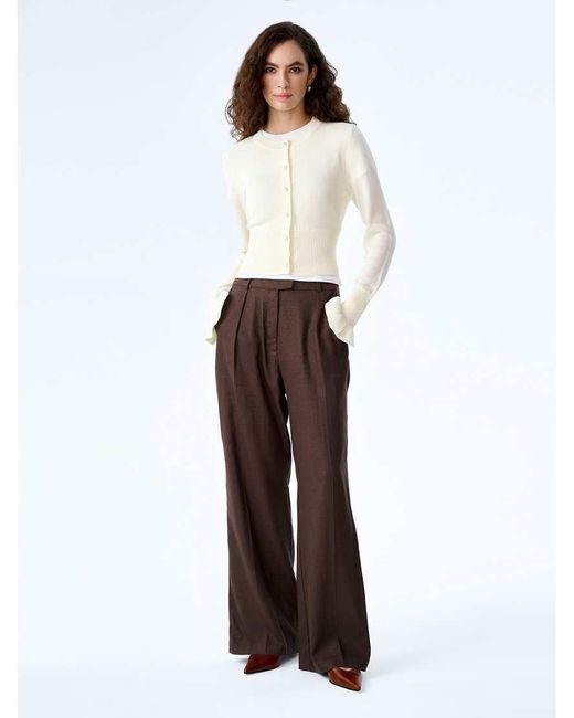 OMNES White Trousers Pearl High-Rise, Wide Leg Linen Trousers