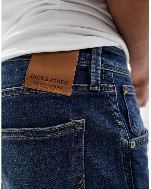 Pantalones cortos vaqueros con diseño rasgado Jack & Jones de hombre de color Blue