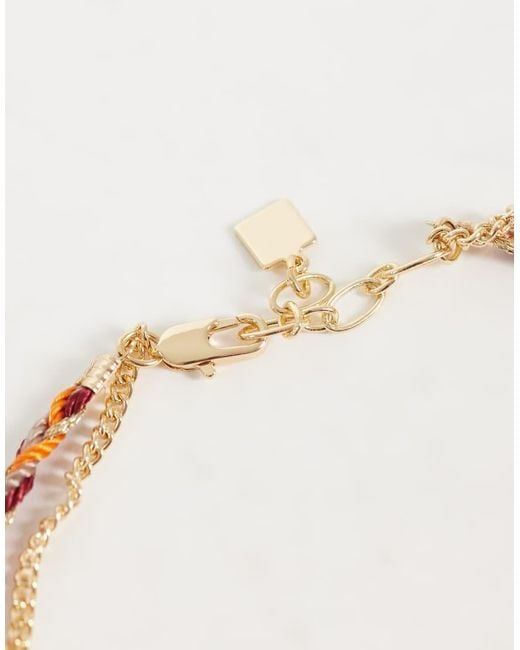 ASOS White Beaded-Row Anklet