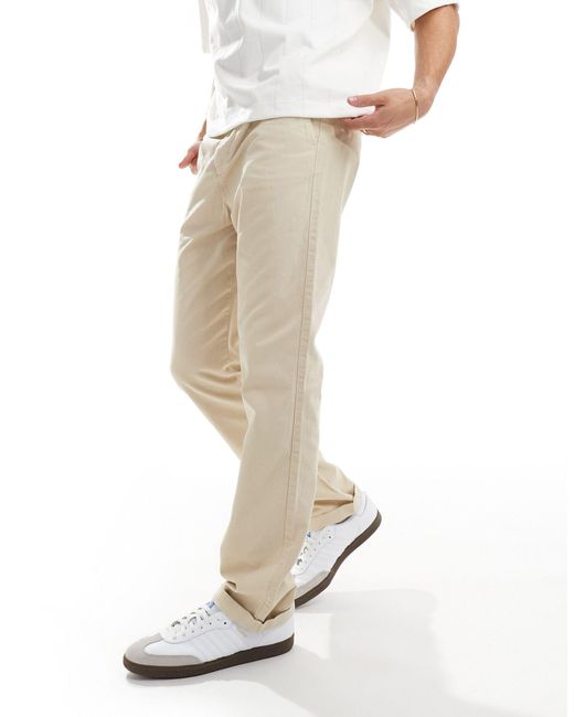 Pantalon chino droit - taupe délavé ASOS pour homme en coloris White