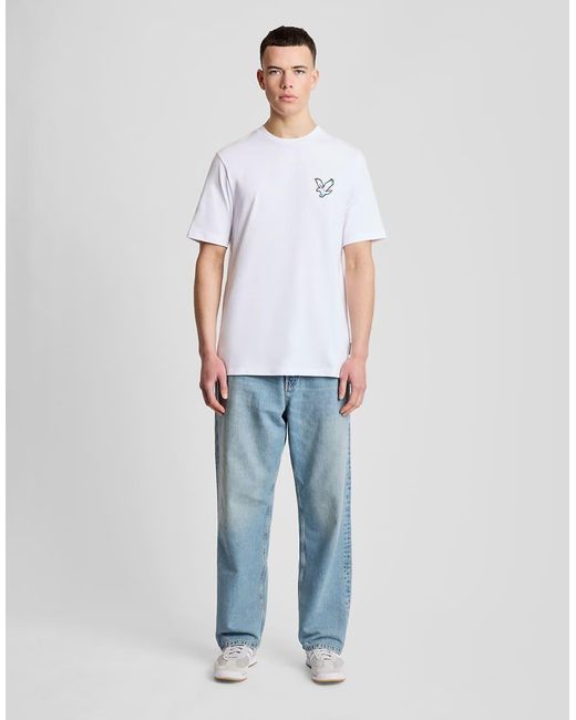 Lyle & Scott White Ss T-Shirts Chrome Eagle Graphic T-Shirt for men