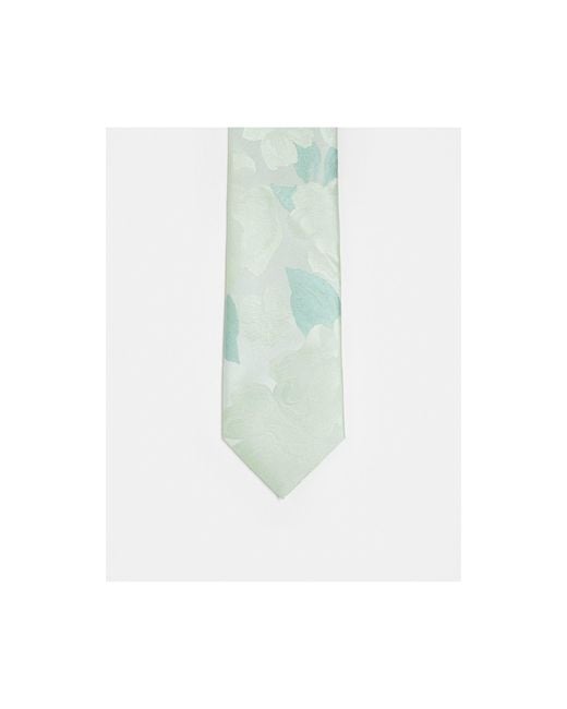 Twisted Tailor White Abelia Floral Tie for men