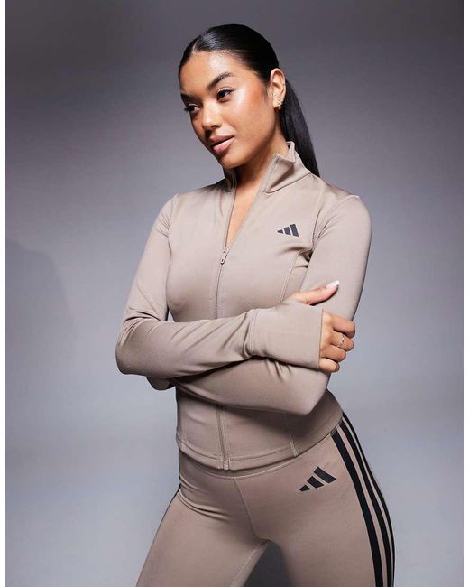 Adidas Originals Gray Adidas Training Optime Essentials Jacket