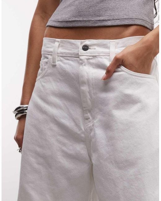 Carhartt White Brandon Loose Fit Denim Shorts