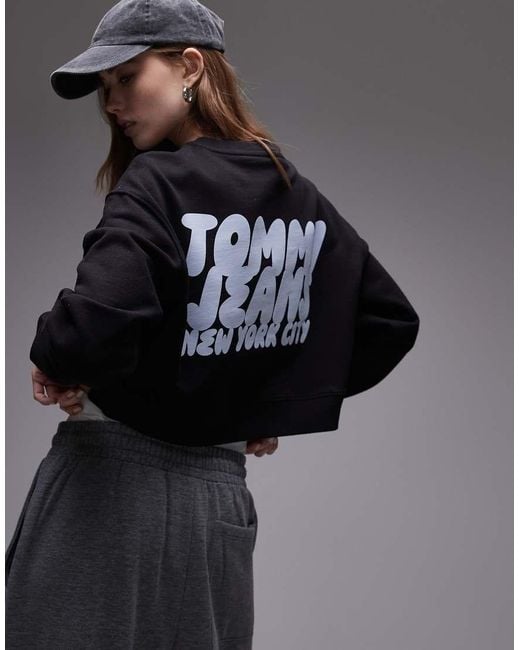 Tommy Hilfiger Black Bubble Logo Backprint Sweatshirt