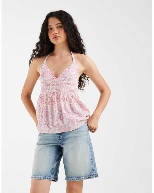Hollister Natural Halterneck Babydoll Cami