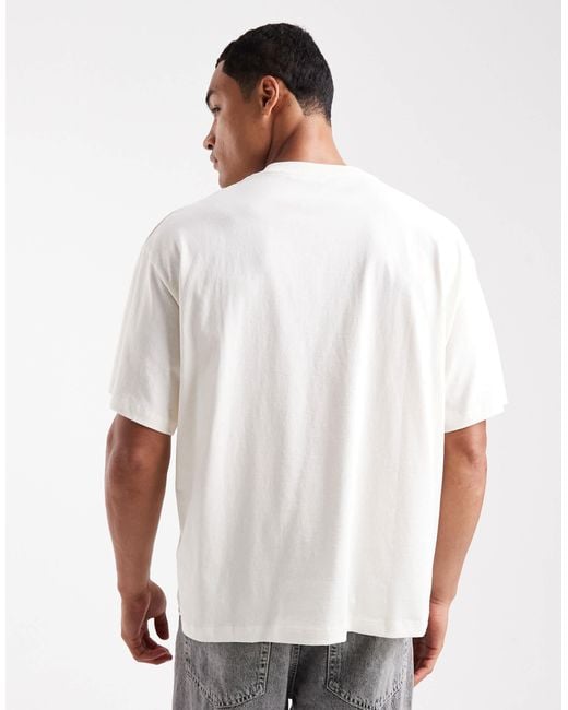 Jack & Jones White Oversized T-shirt With Collegiate Print for men