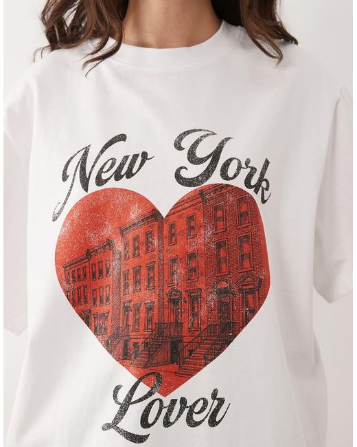 ASOS White Oversized T-shirt With New York Lover Graphic