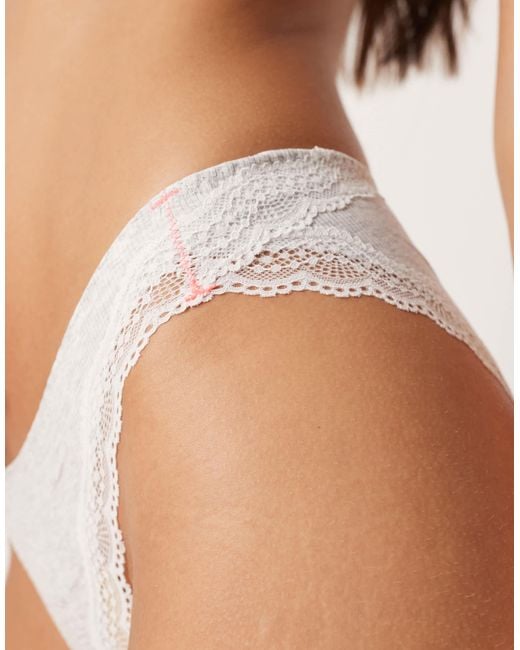 Free People Brown Lace Trim Bikini Briefs