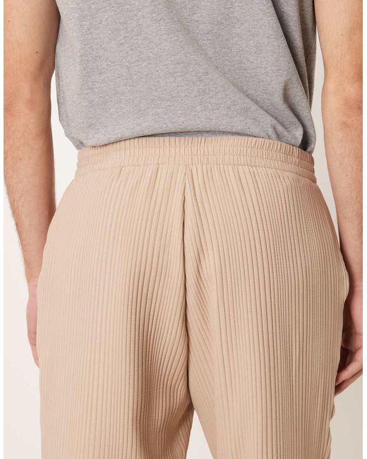 Pantalones Plisados De Corte Tapered De (Parte De Un Conjunto)-Neutro ASOS de hombre de color Natural