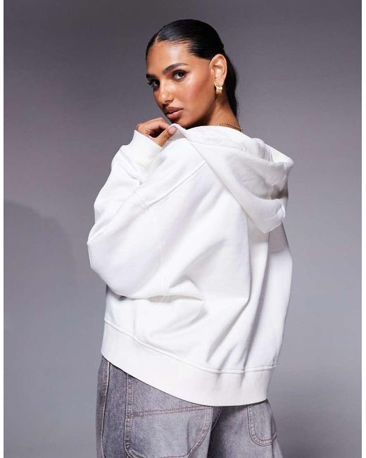 Sudadera Blanca Con Capucha Y Cremallera Lana De -Blanco Barbour de color Gray