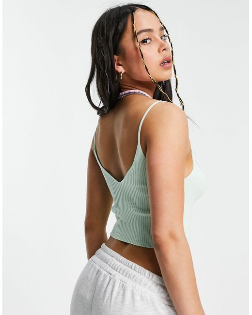 green knitted crop top