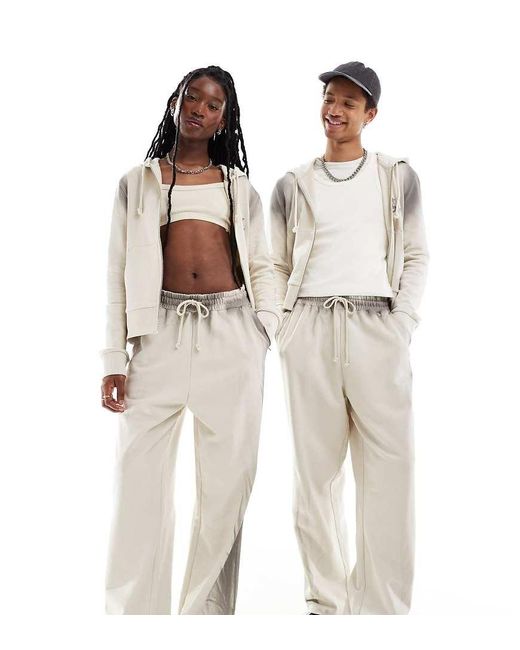 Collusion White Unisex Relaxed joggers