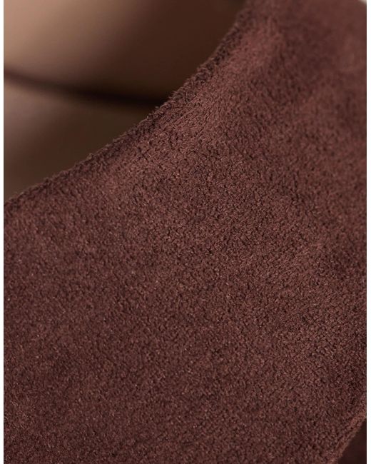 Raid Brown Saanvi Block Heeled Mules