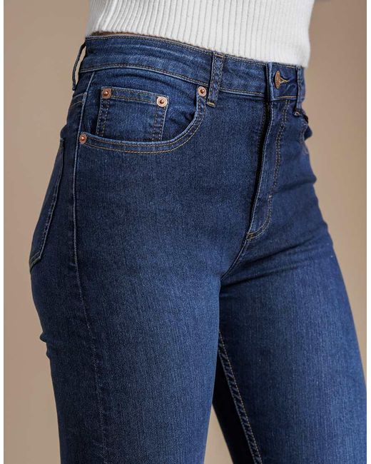 French Connection Blue Cotton Blend Stretch High Rise Skinny Denim Jeans