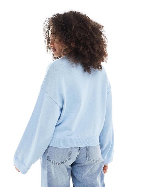 ASOS Blue – pullover aus baumwollstrick