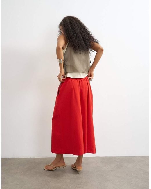 TOPSHOP Red A Line Culotte