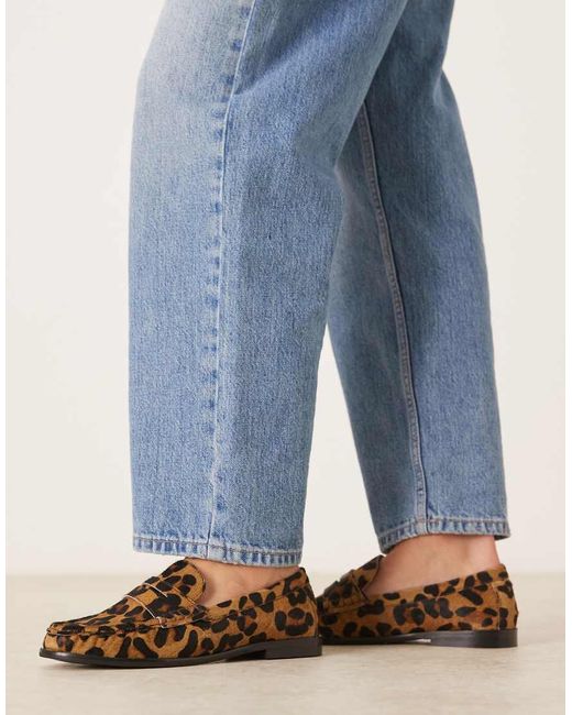 ASOS Blue Mayfair Premium Ruched Loafers