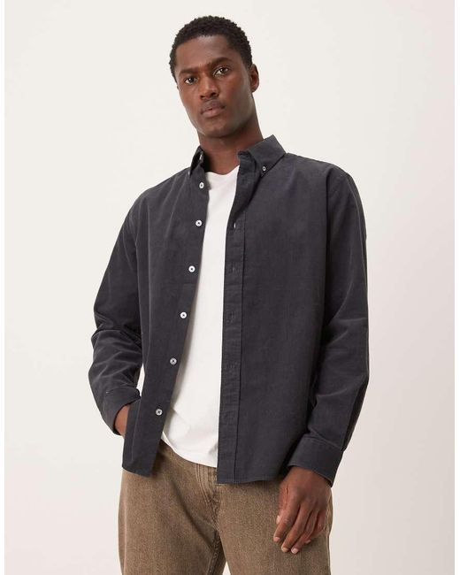 Mango Blue Cord Overshirt for men