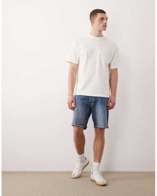 Jack & Jones Blue Rick Slim Denim Shorts for men