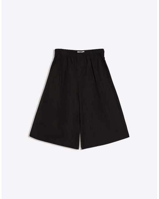 Bershka Blue Elasticated Waist Culotte Bermuda Shorts