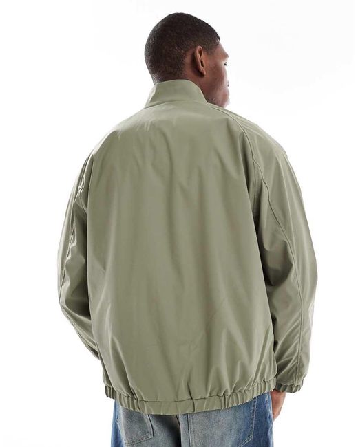 ASOS Green Oversized Rubberised Windbreaker Khaki for men