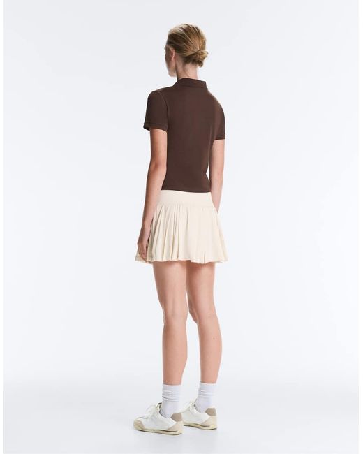 Oysho White Pleated High-rise Seamless Short Skirt