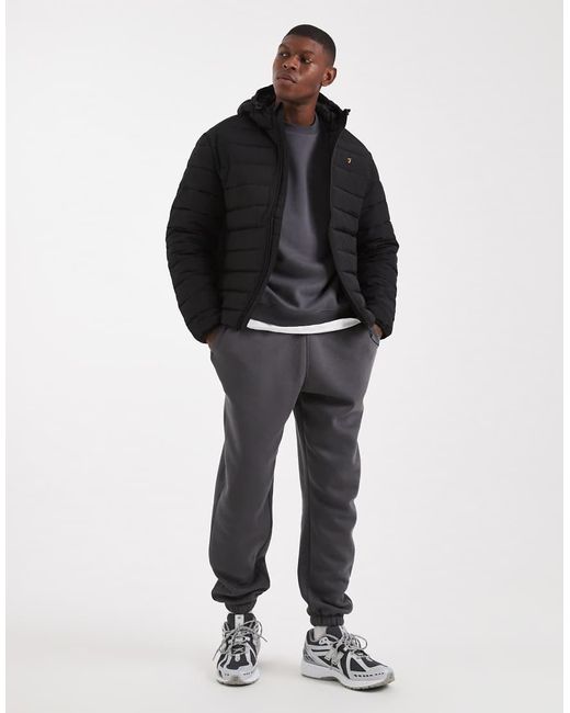 Farah Black Kennedy Padded Jacket for men