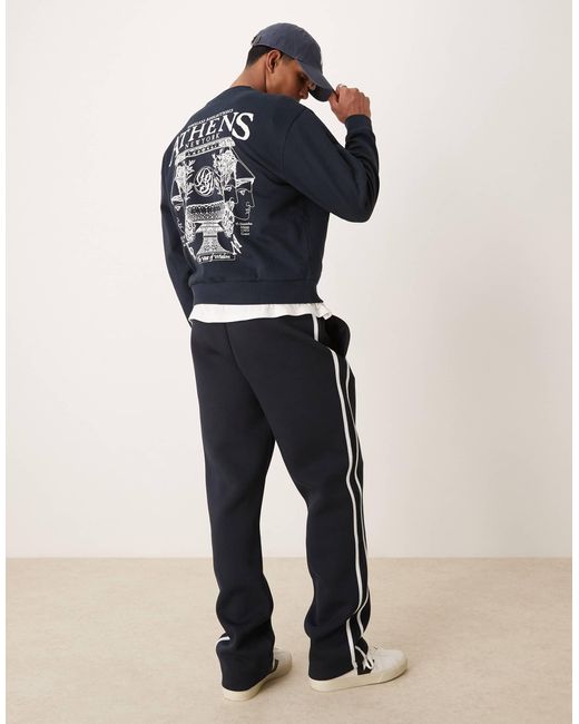 Sweat oversize coupe carrée ras ASOS pour homme en coloris Blue