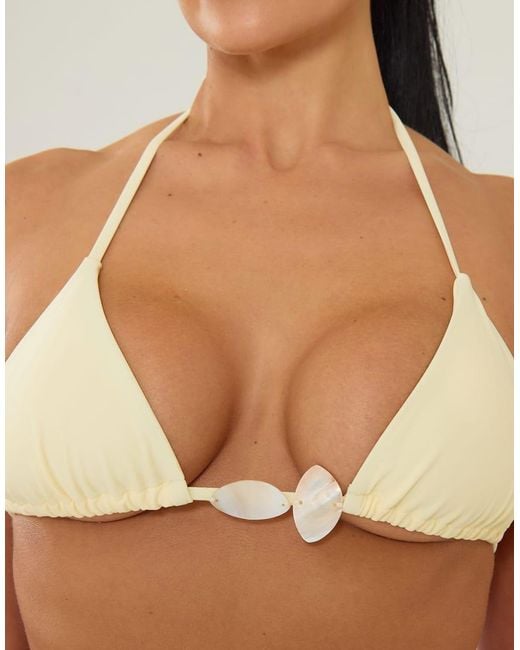 Missy Empire Natural Shell Bikini Top