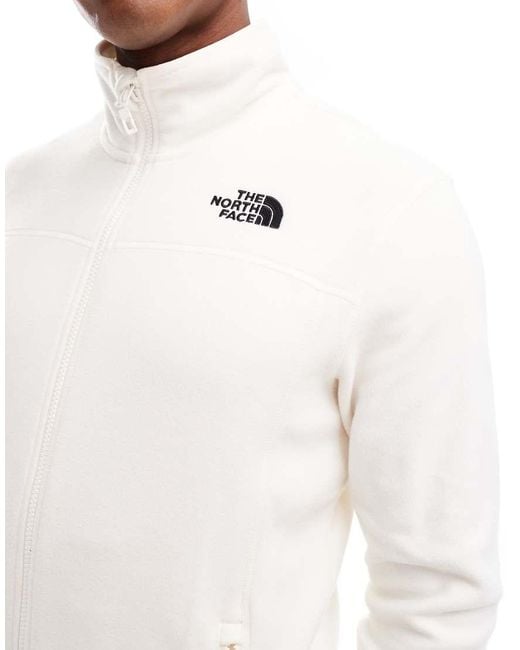 The North Face White 100 Glacier Full Zip Fleece for men