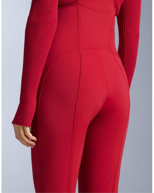 Oysho Red Water-resistant Flare Ski Dungarees