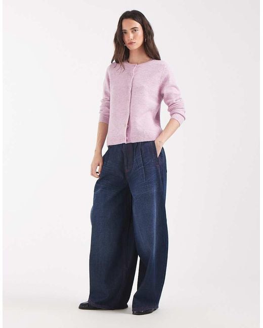 ONLY Red O-neck Knitted Cardigan